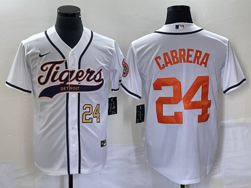 Men Detroit Tigers #24 Cabrera White Joint Name 2025 Nike MLB Jersey style 3->detroit tigers->MLB Jersey